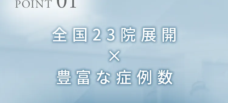 全国23院展開×豊富な症例数