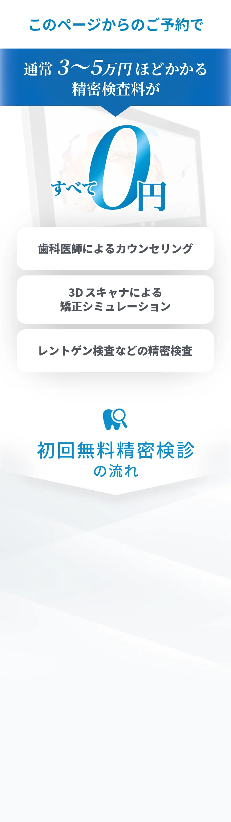 初回無料精密検診の流れ